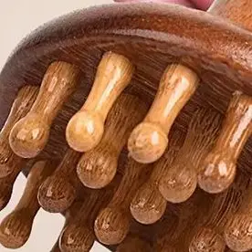 Sandalwood Gua Sha Massage Brush Head Neck Shoulder Abdominal Leg Body Meridian Massager Gua Sha Comb Wooden Massage Tools