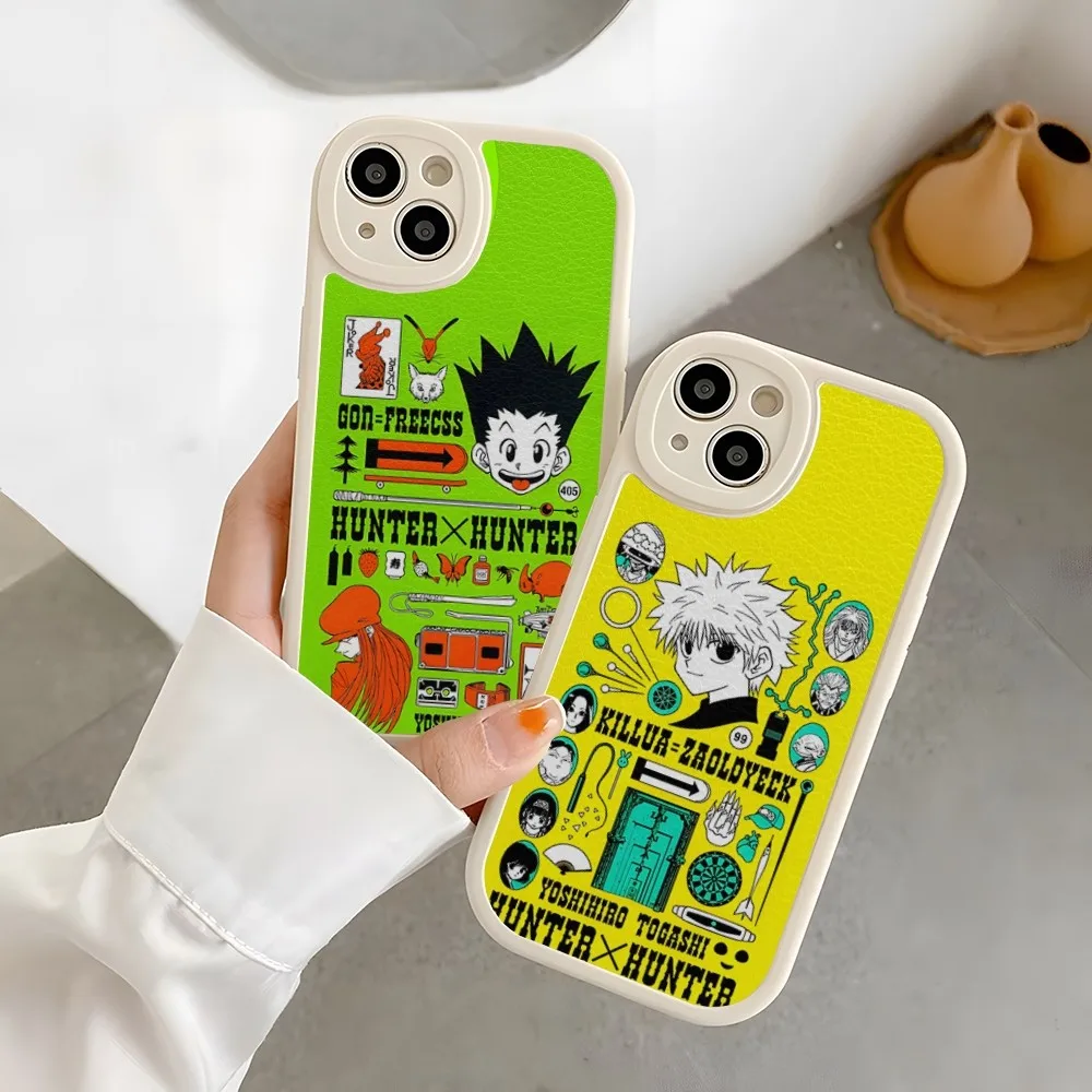 Anime Hisoka Hunter X Hunters Phone Case Lambskin For Iphone 15 Pro 14 11 13 12 Mini X Xr Xs Max 7 8 Puls Se Silicone Cover