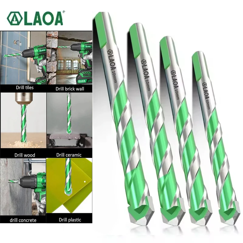LAOA perceuse électrique pour béton, verre en aluminium, brique, carrelage, marbre, acier allié YG6X foret à béton