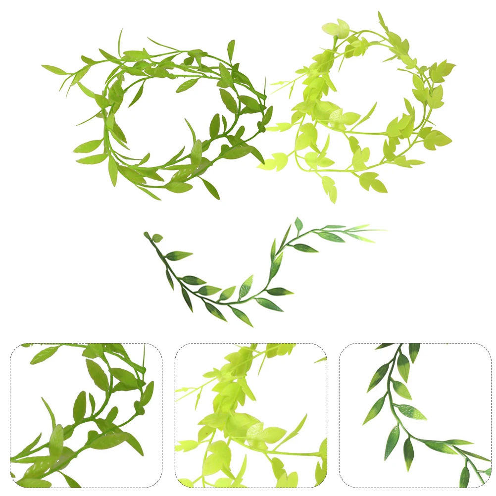 

3 Pcs Garden Scene Decoration Artificial Plants Outdoor Faux Small Decorations Mini Plastic Fake