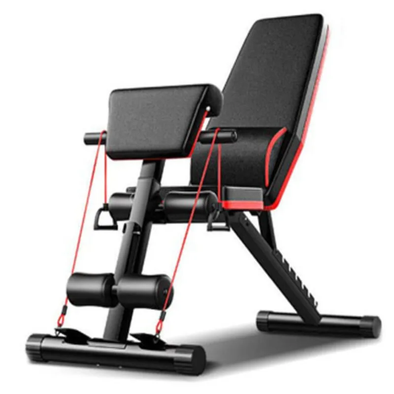 Multi-Function Dumbbell Bench + Resistance Band + Elbow Pad + Lumbar Pillow, The Ultimate Choice for Home Fitness Equipment