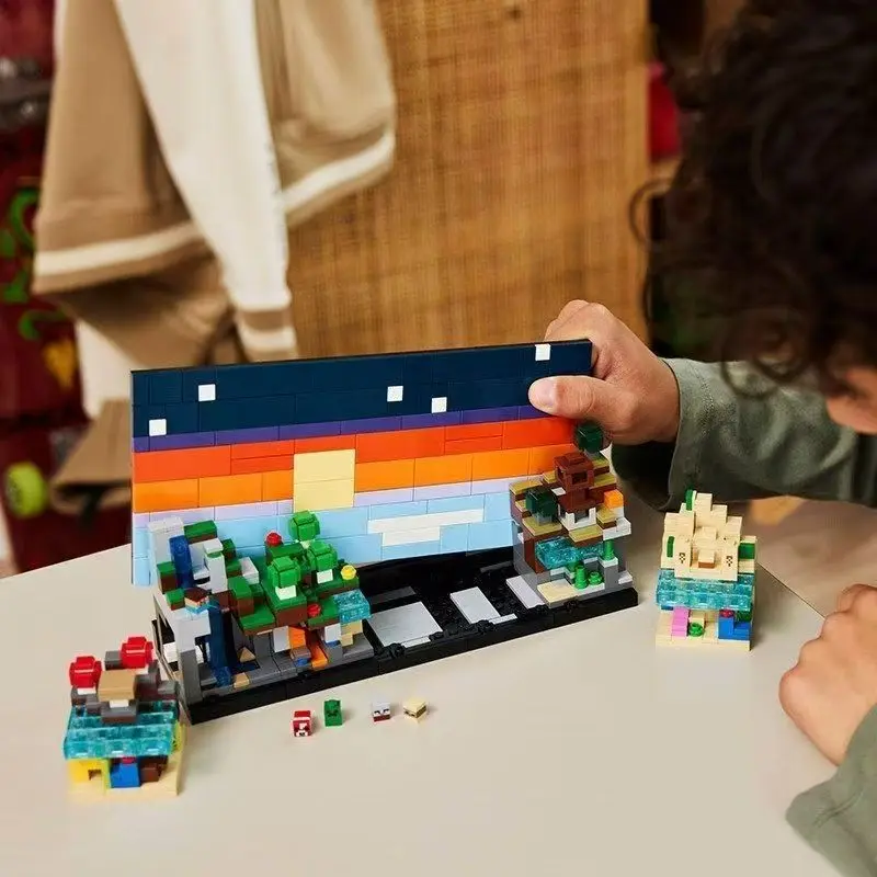 MOC Sets MC My Mini World Building Blocks bricks Compatible 21589 Microscopic Game Series Mini Biomes Toys Assembling Gift