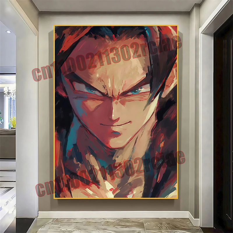 超サイヤ人アニメドラゴンボールスーパークール悟空ベジータ画像ポスター、キャンバスに印刷絵画ファッション壁アート油絵