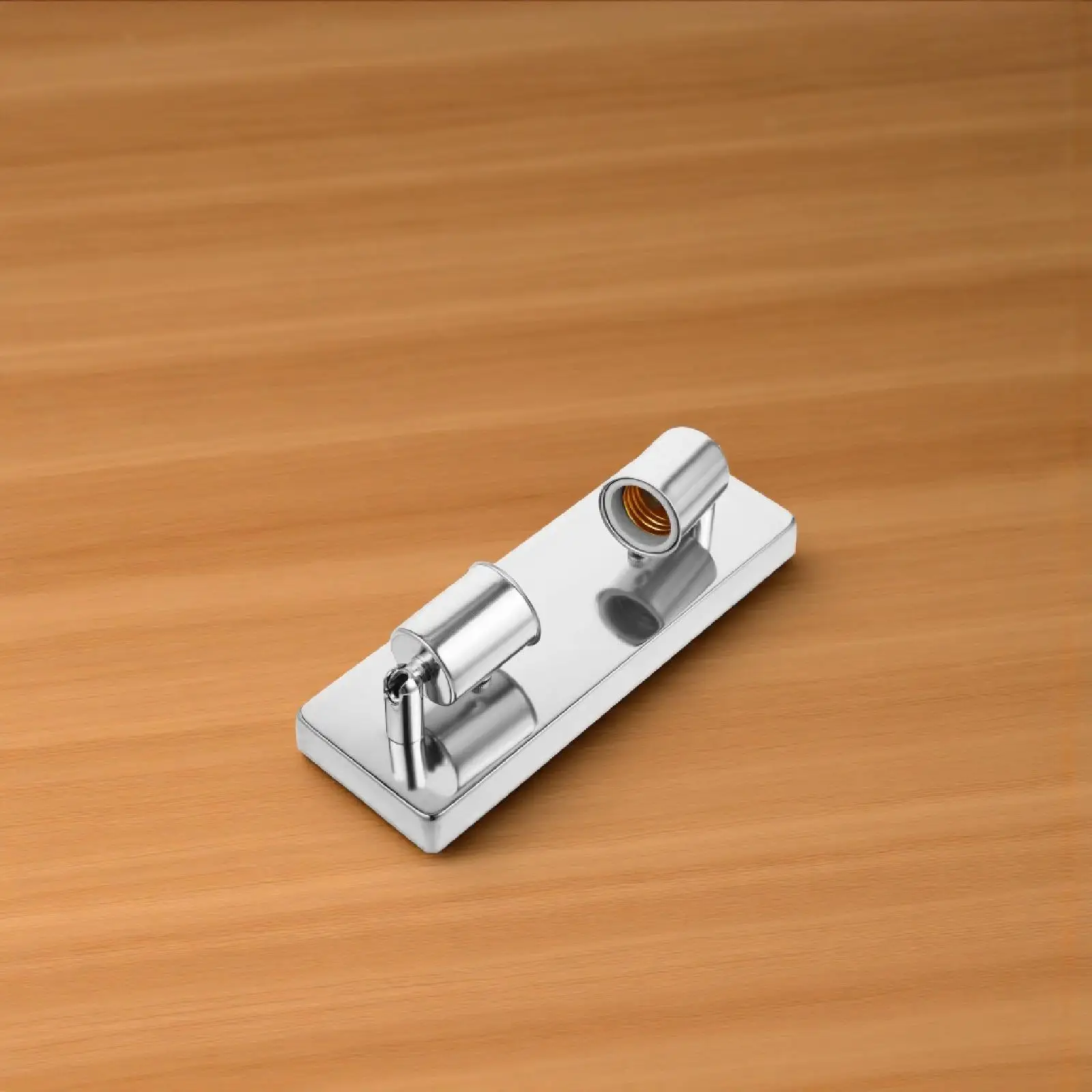 

Rectangular Wall Lamp Holder E27 Socket Chrome Steel Material Ceiling Mount Light Bulb Accessories Lighting Decor