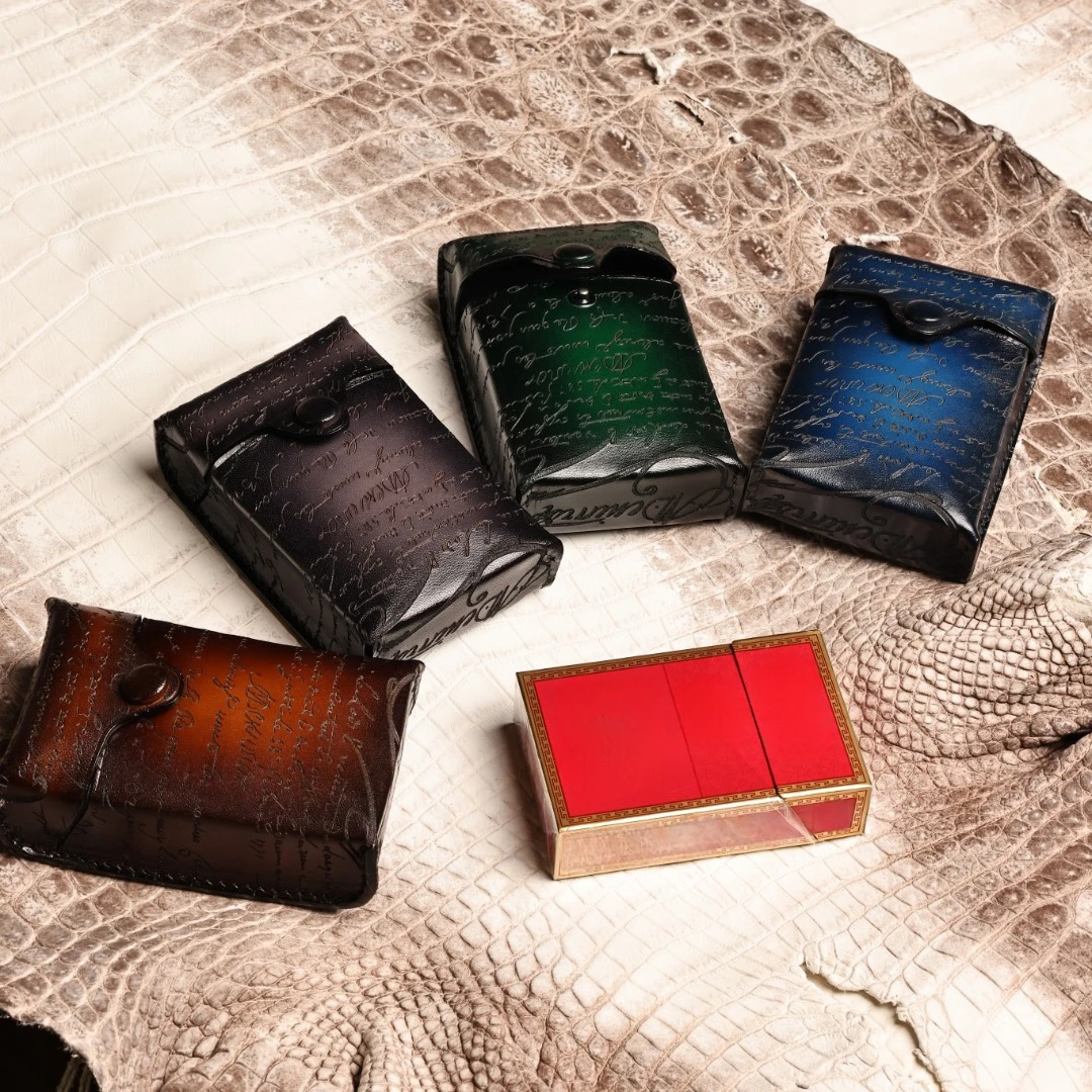 DIMY 2025 handmade cowhide cigarette box men's portable soft bag hard box storage box  Italian vegetable tanned leather cigare