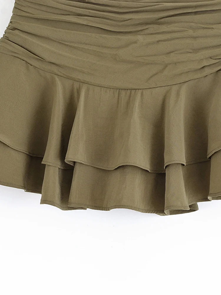 2025 frauen Sommer Mini Shorts Röcke Mode Süße Plissee Cascading Rüschen Weibliche Elegante Straße Shorts Kleidung