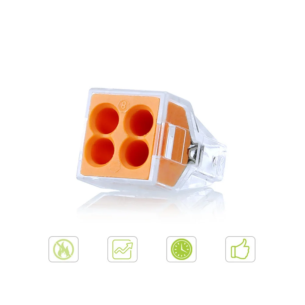 

10pcs Terminal Block 400V 24A 0.75-2.5Mm Wire Connector Orange For Electronics Electrical Connectors Automotive