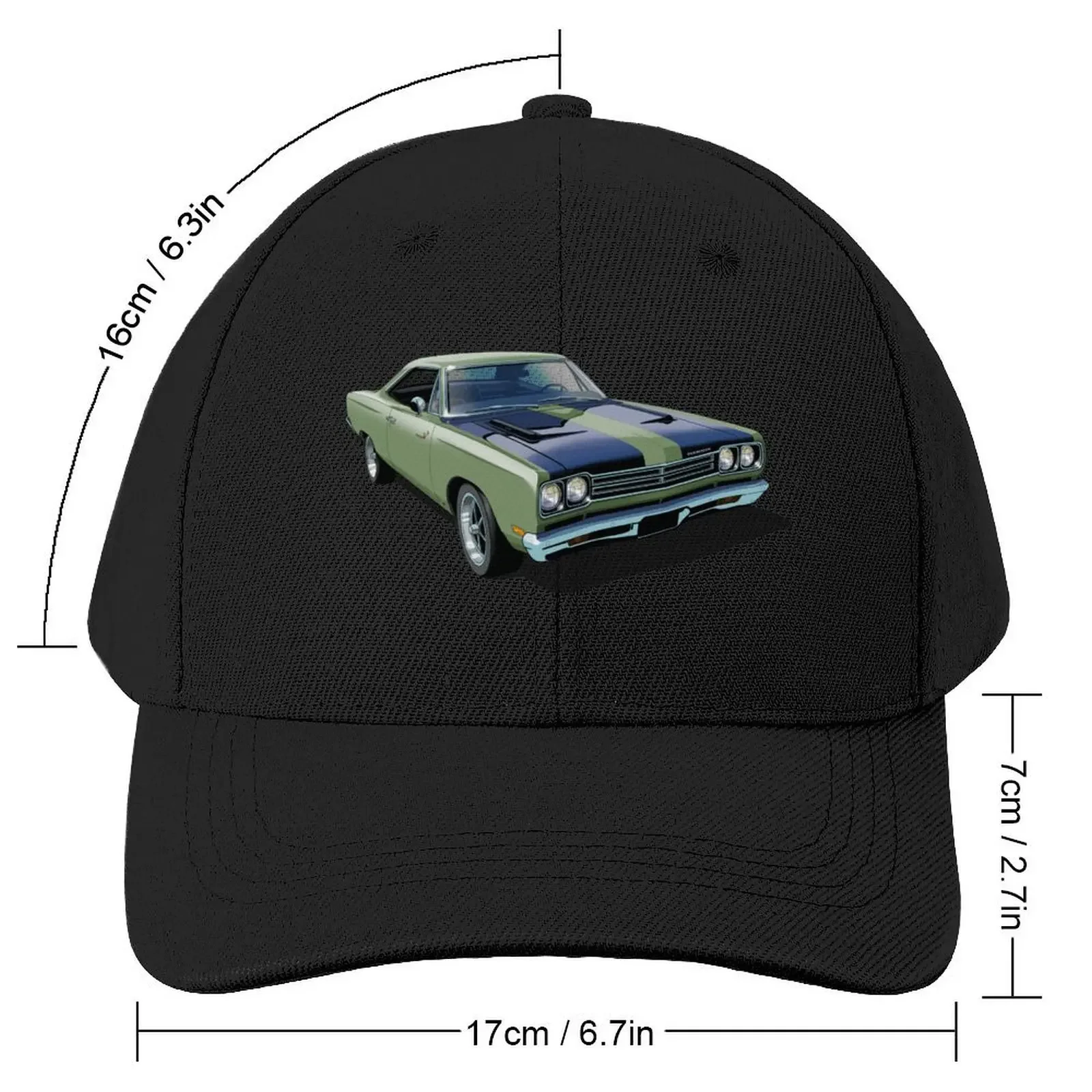 1969 Plymouth Roadrunner in light green Baseball Cap Military Tactical Cap foam party Hat Hood Baseball Men Women's