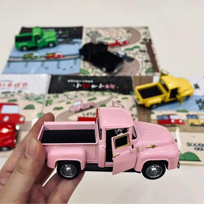 1 ~ 5 buah mobil Pickup klasik 1/32 Model seram simulasi paduan diecast menarik kembali mainan kendaraan untuk koleksi anak-anak laki-laki