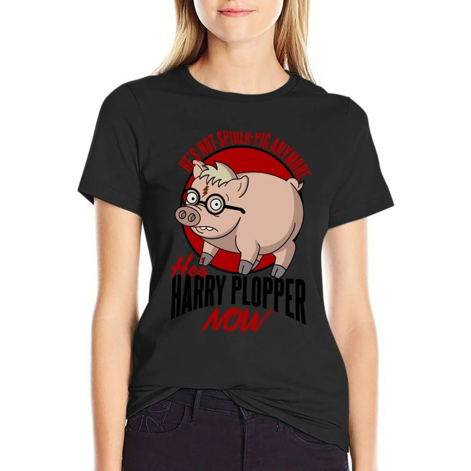 He's not Spider-Pig anymore he's Harry Plopper Now T-Shirt lady clothes heavyweights Women's clothing