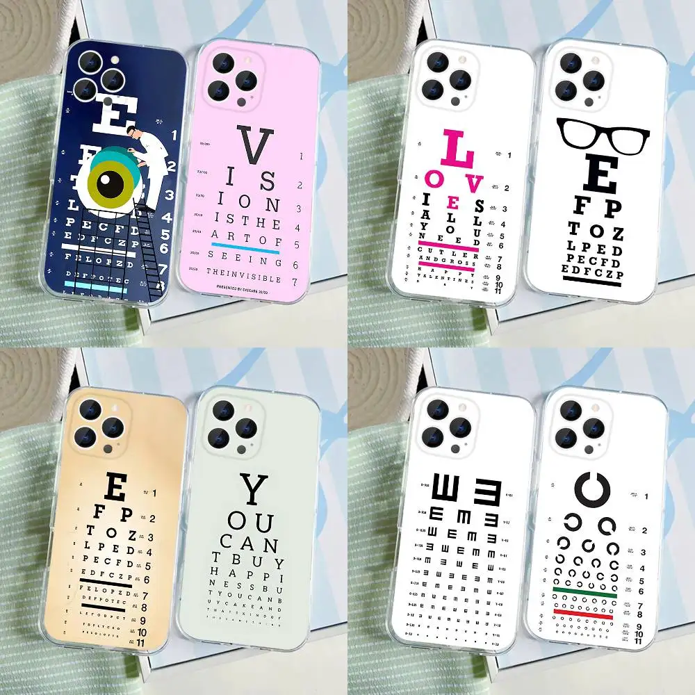 

Medical Eye Vision Chart ART Transparent soft case for iPhone 17,16,15,14,13,12,11,Pro,Max,Plus, X,XS,XR,SE4,E Mini