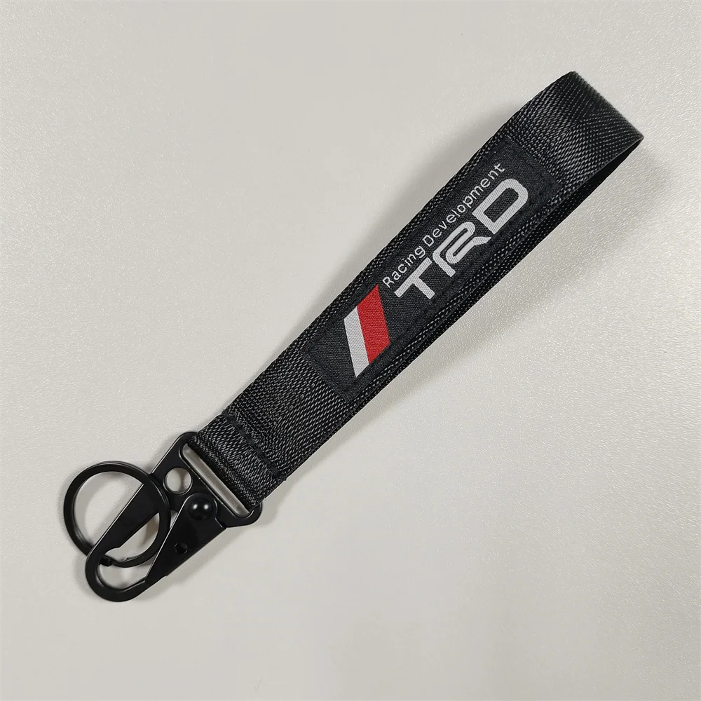 Car Keychain for TOYOTA TRD Red Black Wristband JDM Keyring corolla Yaris Chr GR rav4 Key Tag Men Gadgets Accessories Decoration