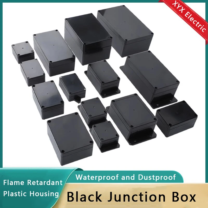 Outdoor Waterproof Enclosure Plastic Box Electronic Project Instrument Case Electrical Project Box Black Junction Box Housing