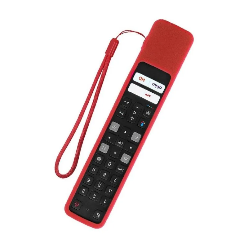 ABNL Silicone Remote Control Case For TCL TV Models RC901V FMR7 FMR5 FMRD FMR1 Shock-Resistant Remote Control Cover Red