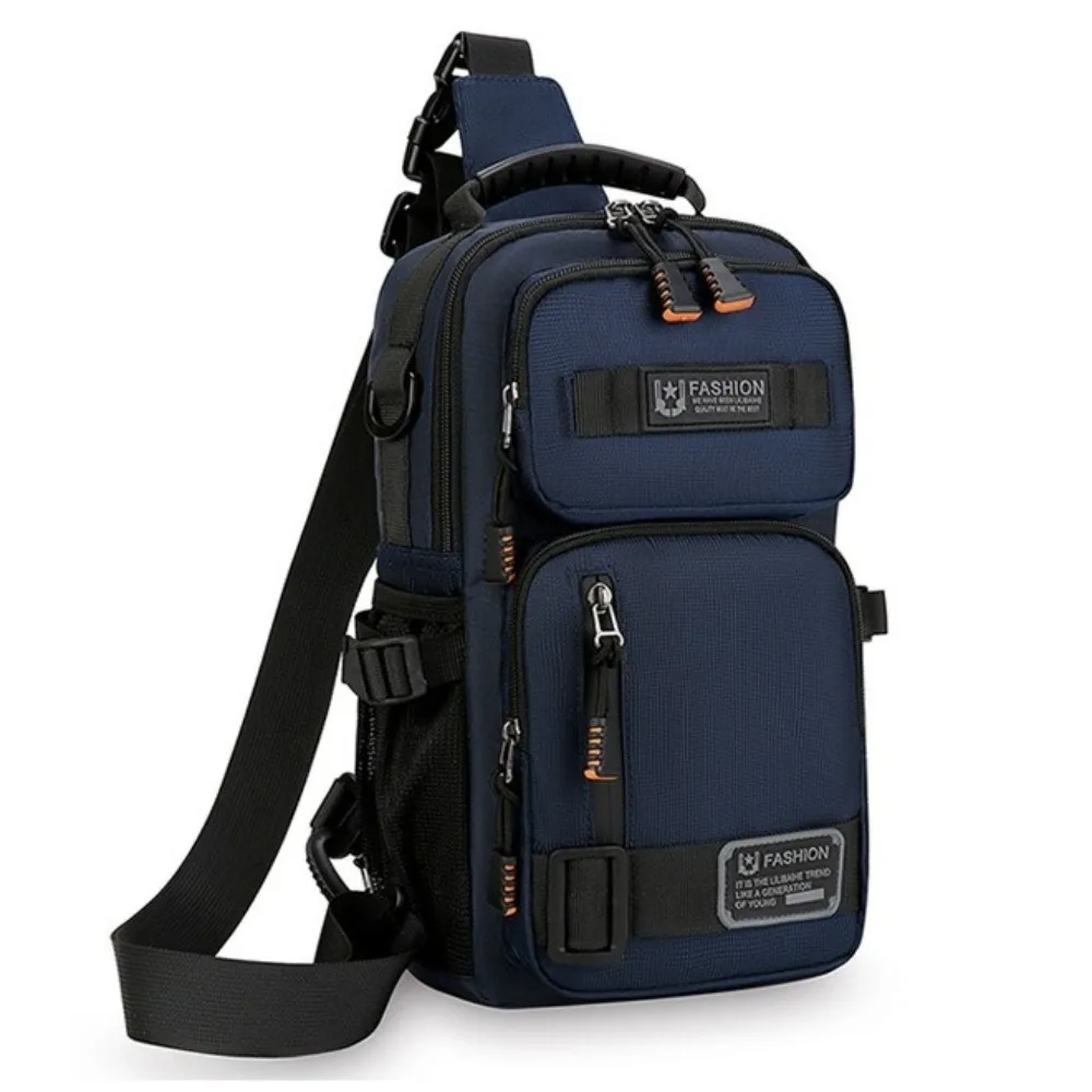 المحمولة متعددة جيوب الرجال حقيبة صدر للرجال القماش حقيبة كتف الرياضة رسالة حقيبة سستة متعددة الوظائف حقيبة كروسبودي الرجال