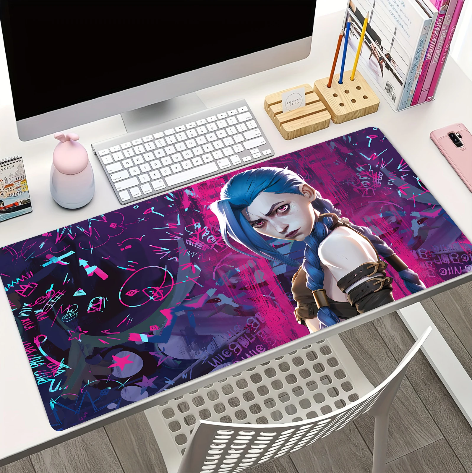 JINX MousePad Large Keyboard Mouse Pad 400*900mm XXL Anime Arcane Mousepads New Gaming Accessories Gamer Carpet Rug LOL Desk Mat