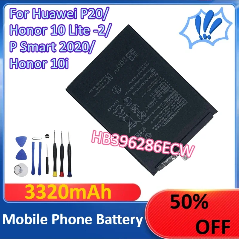 [HB396286ECW] for Huawei P20/Honor 10 Lite ‑2/P Smart 2020/Honor 10i Mobile Phone Battery 3320mAh +Tools