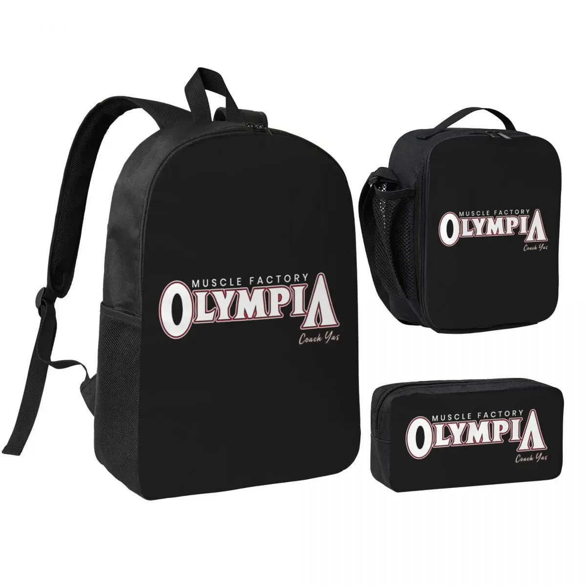 

Future Mr OLYMPIA Motivations Backpack Boys Girls BookBag School Bag Laptop Shoulder Bags 3ps Insulated Lunch Bag Pencil Case