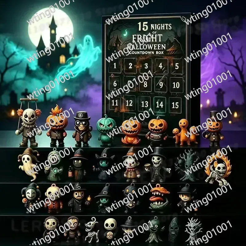 for Halloween 31 Day Advent Calendar with Horror Mini Dolls Scary Countdown Gift Box Surprise Decor Party Favors for Kids