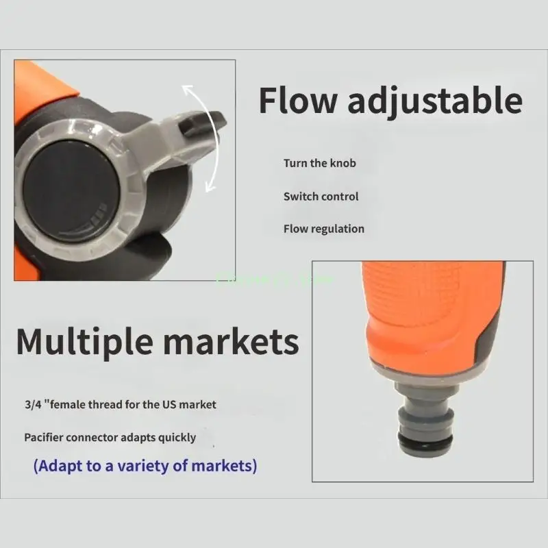 

X90F Adjustable Water Sprayer Nozzle For Vehicle Deck Thumb Control with Connector