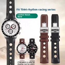 Curved End Watchband 20mm For Tissot 1853 Prs516 Racing T044 T044430a T044417 Genuine Leather Watch Strap Stainless steel buckle