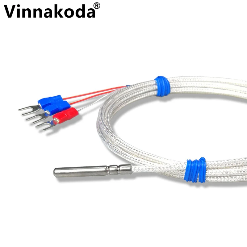 1PCS Stainless Steel PT100 Temperature Sensor Thermocouple with 3M Cable Temperature sensing high temperature waterproof