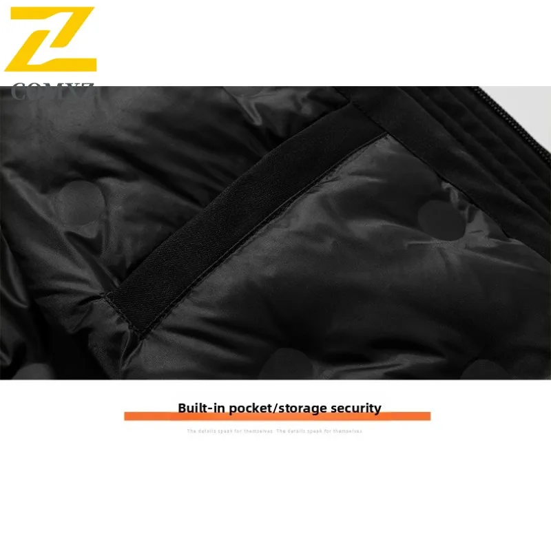 COMXZ Down Windbreaker Outdoor Sport Casual Korean Hooded Windproof Waterproof Thermal Thickened Coat Men White Duck Down Jacket