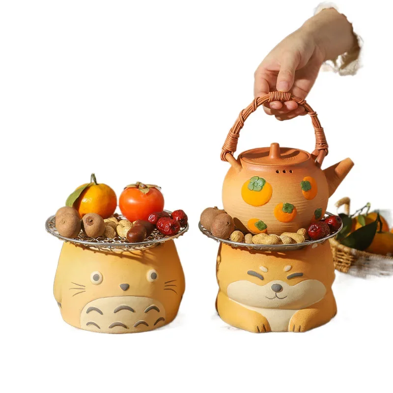 

Furnace tea roasting stove set, household indoor tea making utensils, full set of small clay stove, teapot