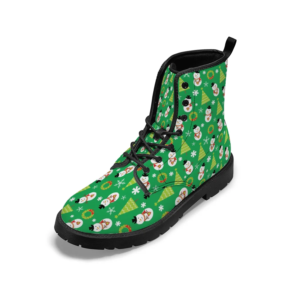 

Christmas print green mid-calf boots winter boots for men and women fashion boots