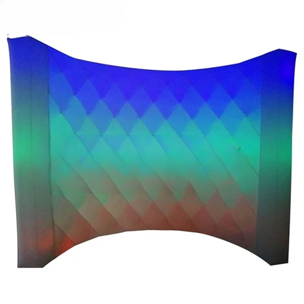 

Белый бриллиант надувной открытый 8x10 футов светодиодный фотостудия изогнутый сценический диджей павильон офисное украшение для свадебной вечеринки стены