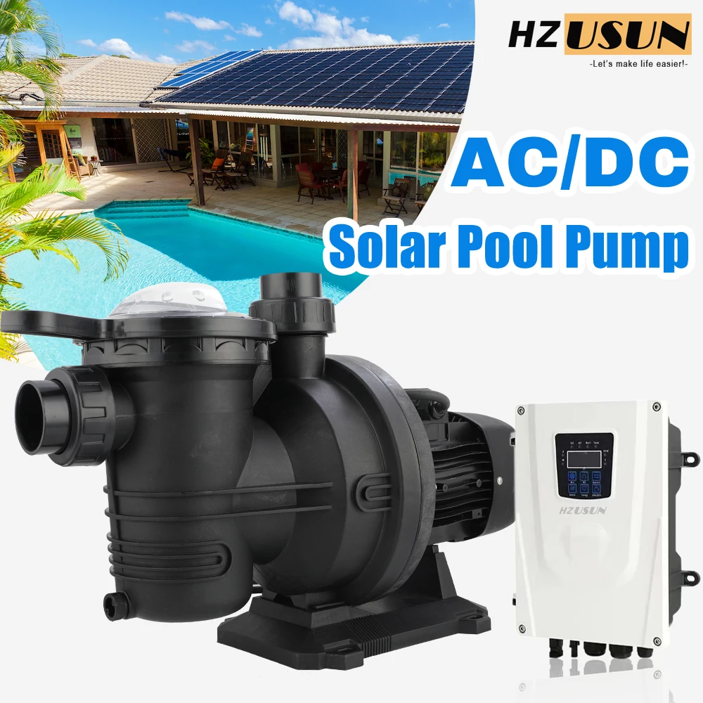 

HZUSUN 1,6 л.с. постоянного тока, вход/выход заземлением, высокий поток, мощные саморезные солнечные насосы для бассейна, комплекты с корзиной для фильтра, Австралия