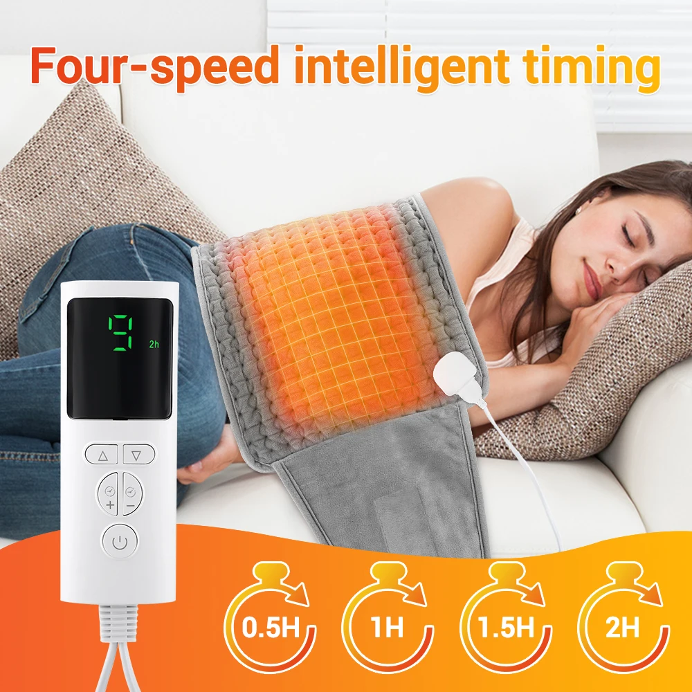 Adjustable 9-Level Electric Heating Pad Waist Belt with 4 Timer Settings for Winter Warmth on Back Abdomen Legs, Cozy Gift