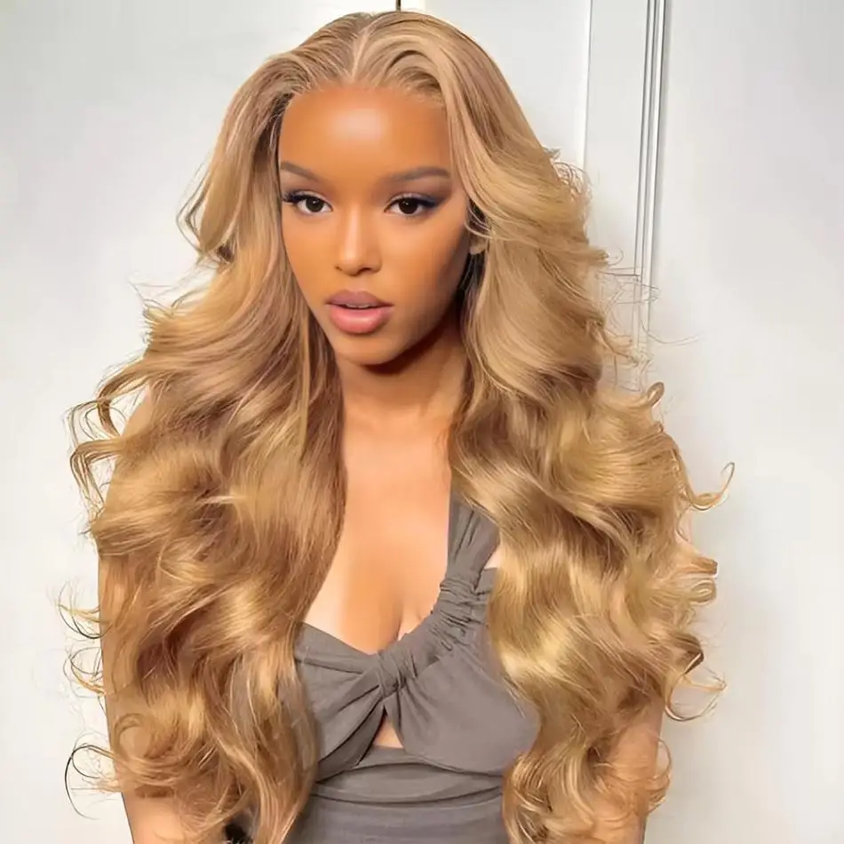 Body Wave Wigs 13X6 Honey Blonde Wig Body Wave Human Hair Wigs Hd Lace Front Transparen Wigs 13X4 Lace Frontal Wig 30 34 Inch