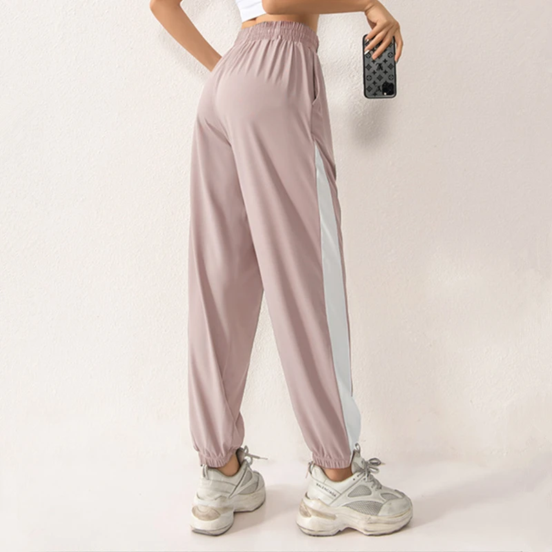 Women Jogger Pant Hit Color Wide Leg Sport Yoga Running Trouser Quick Dry Loose Thin Sweatpants Gym Workout Harem Pant Sportwear