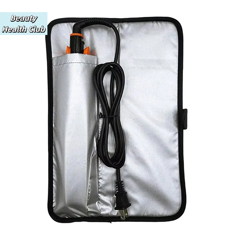 【Heat-resistant Storage Bag For Hair Straightener Curling Women Hair Flat Iron Straightener Curler Folding Travel Bag】