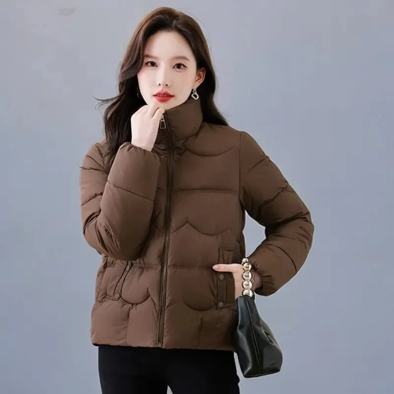 

Korean version Warm Cotton Padded Coat Ladies2025Winter New Thick Down Cotton Parkas Jacket Women Short Overwear Fashion Outwear