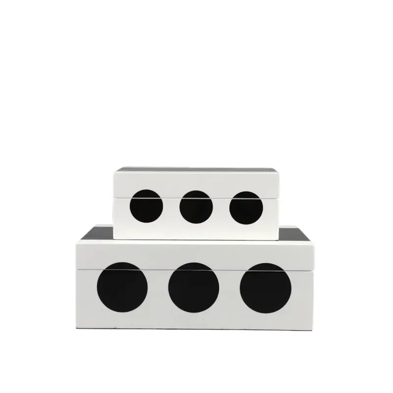 European Light Luxury Black Polka Dots Wood Paint Jewelry Box Storage Box for Cloakroom Dresser Soft Home Accessories