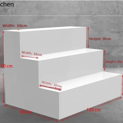 

QZT Solid Wood Step Display Container Ladder Sample Display Shoe Rack Shelf Floor-standing