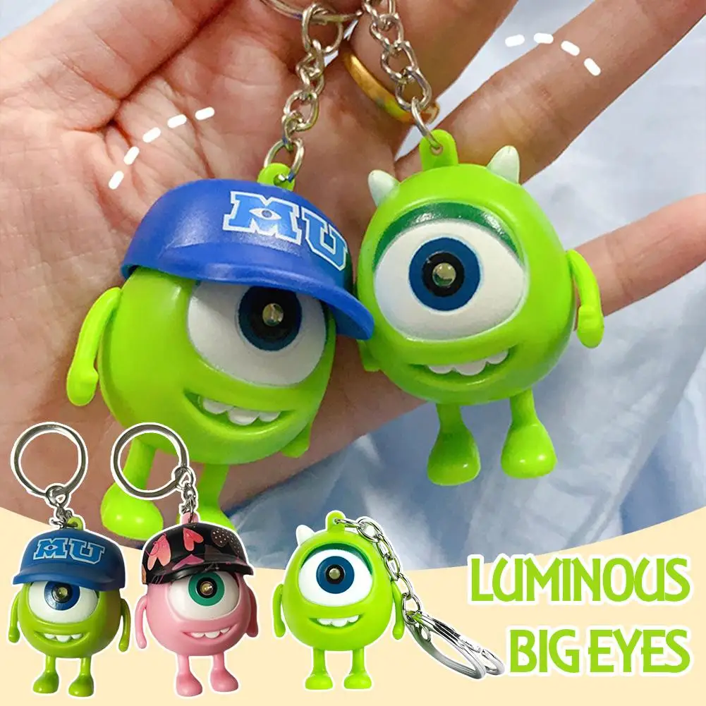 Miniatures Glowing Big Eyed Keychain Toy Whispers Light Love Sound Effects You Figurines I Wholesale Plastic V6o7