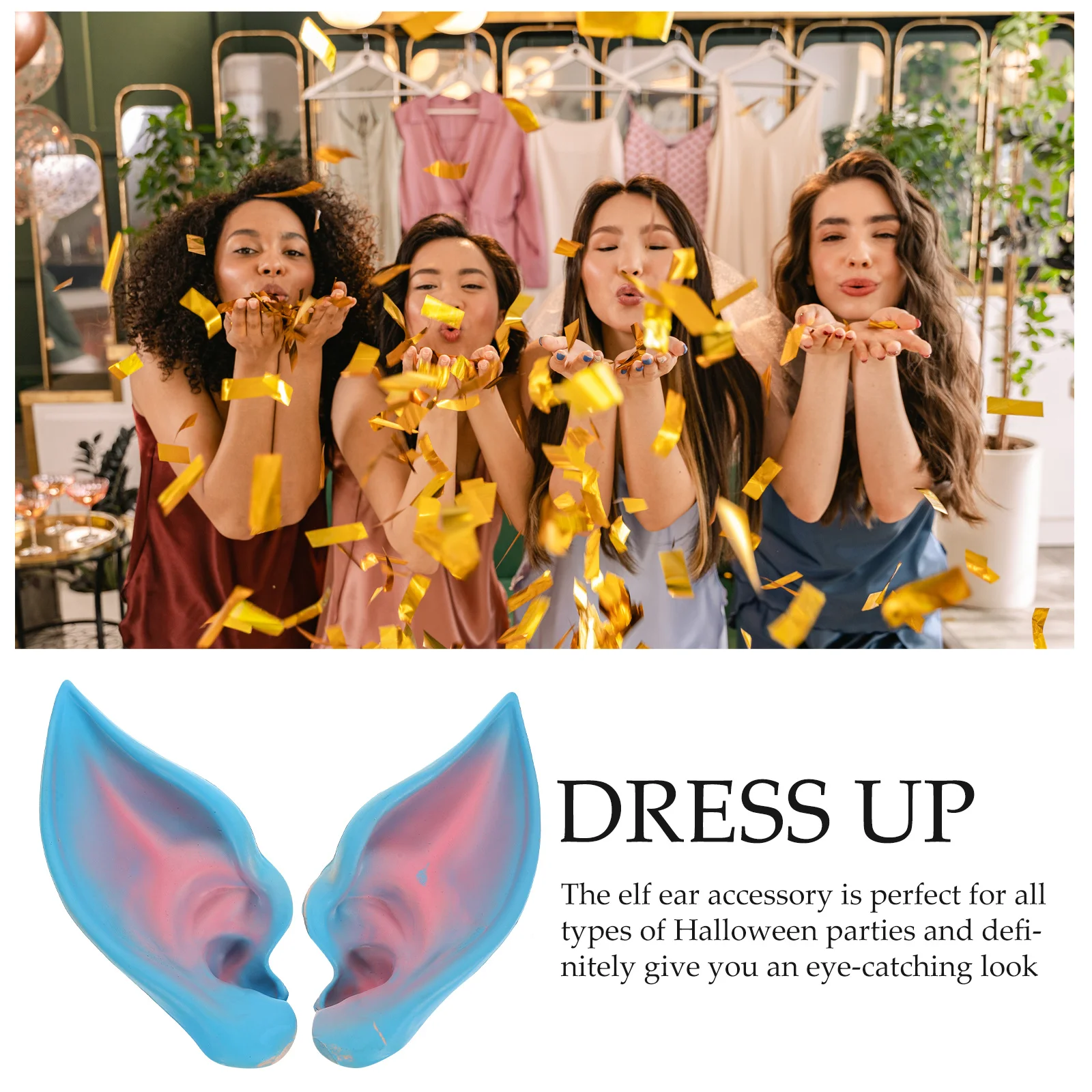

1 пара ушей эльфа для косплея, костюм феи, нарядный реквизит для ушей, аксессуар для вечеринки на Хэллоуин, маскарад, карнавал, сказочные уши