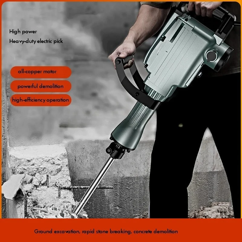 1600W Heavy Duty Electric Demolition Hammer Electric Pick Drill Breaker Stone Rock Drilling Machine for Road Concrete Demolition view 2