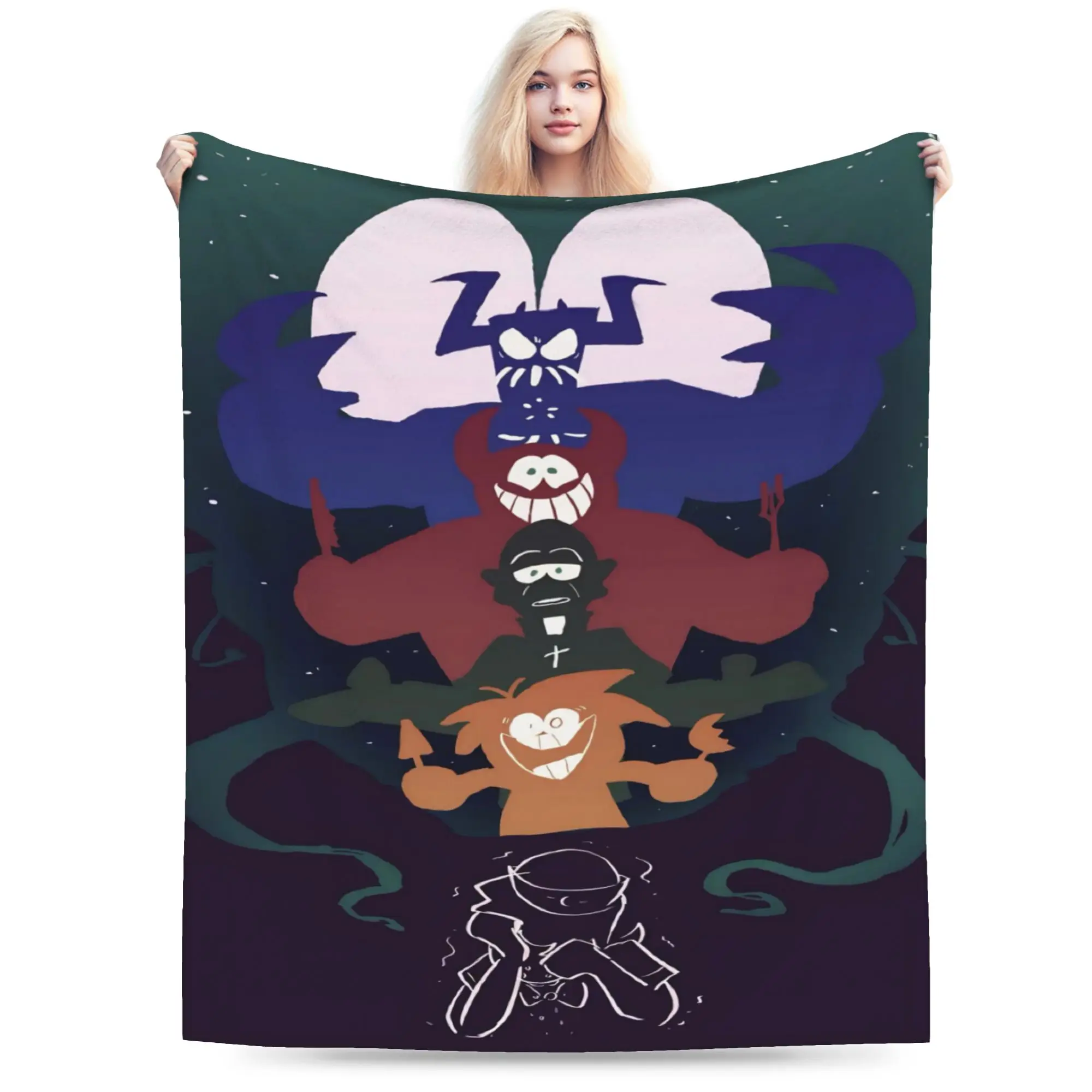 Funny Spooky Month Blankets Super Soft Velvet  Relax Throw Blankets Machine Washable