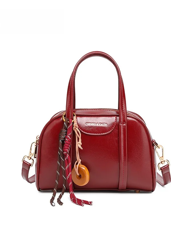 Wedding Gift Women's Handbag New 2025 Casual Simple Sle Soft PU Leather oulder Bag Zipper Closure Clement Storage