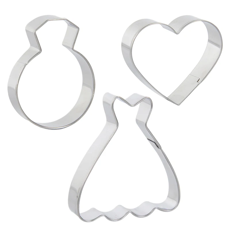 Bride To Be Mr Mrs Wedding Cookie Cutter Stamp Love Ring Dress Biscuit Embossed Mould Bridal Shower Party DIY Fondant Cake Tools