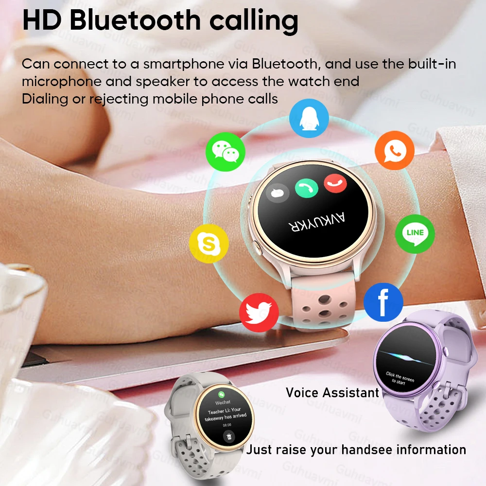 New Women Voice Bluetooth Call Smart Watch Heart Rate Monitoring Sports Smartwatches Waterproof Men Smartwatch For Samsung IOS