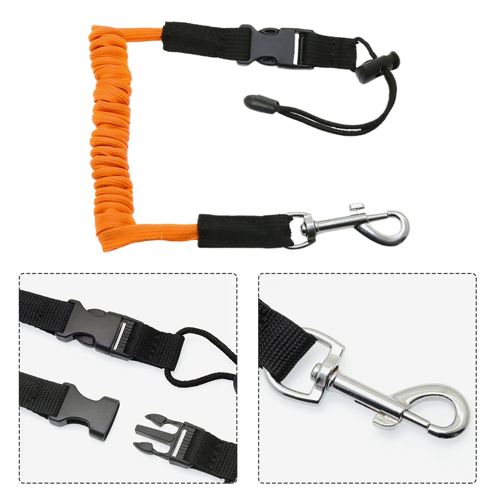 Boat Safety Lanyard Adjustable Anti-lost Rope Surfing Coiled Lanyard for Kayak Canoe Surfboard Paddle Leash Elastic Canoe Leash