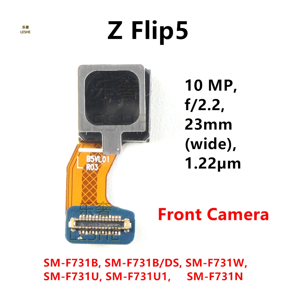 Front Facing Camera For Samsung Galaxy Z Flip5 SM-F731B F731 F731U Flex Cable Replacement Selfie Front Single 10MP (wide)