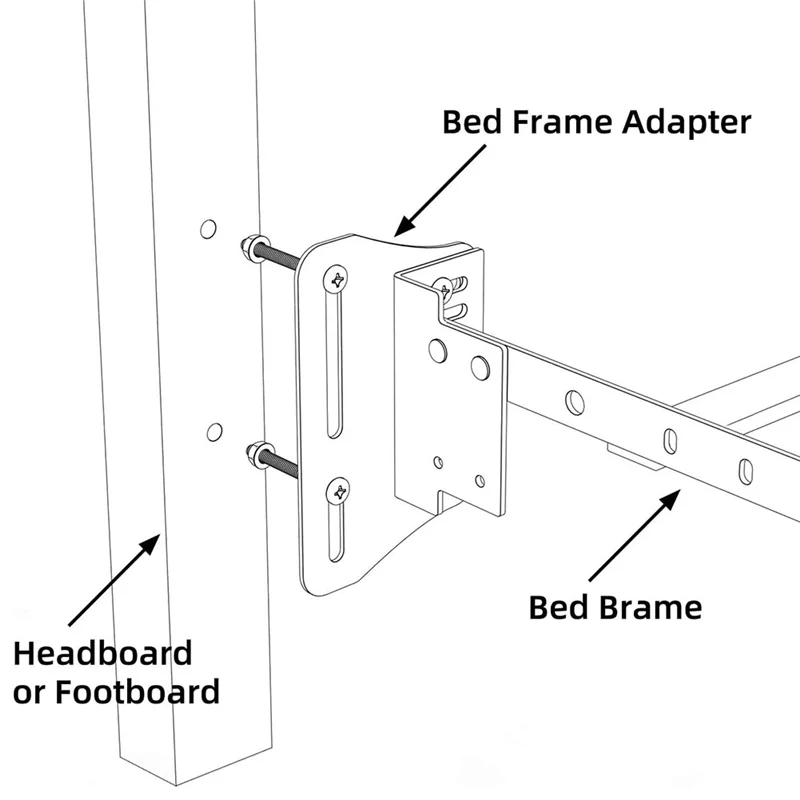 ABVA-Bed Frame Adapter Modification Brackets 2PCS Adjustable Heavy Duty Metal Connector Plates For Headboard