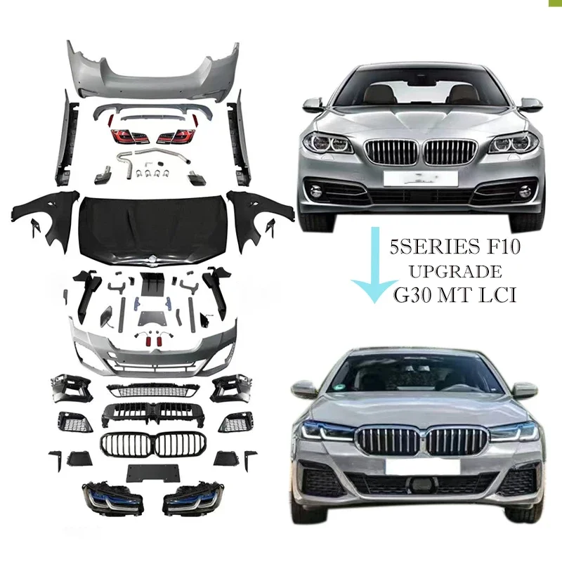 

F10 F18 Upgrade G30 G38 LCI Auto Body Systems 5Series 530li 550li Old To New Car Bumpers G30 MT Sport Bodykit F10 Body parts