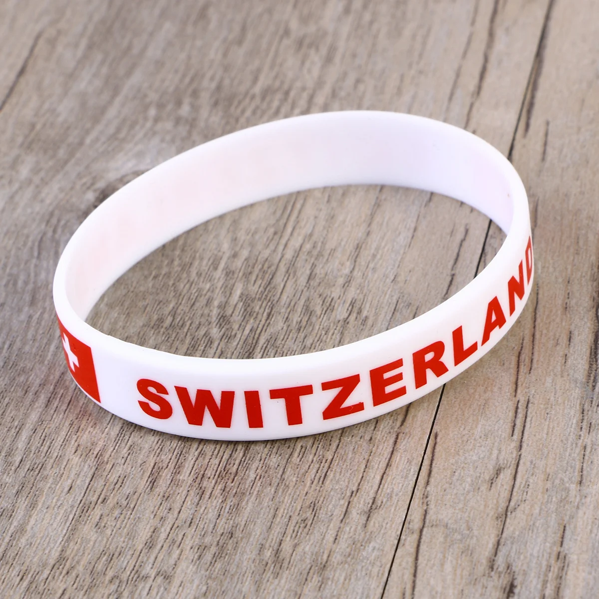 

6Pcs Country Silicone Wristband Comfortable Sports Bracelet Football Game Fan Cheer Wear Switzerland Flag Wristband